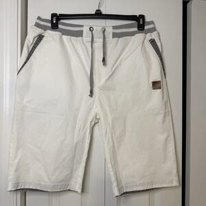 Fashion Style News Men's White Shorts Size 2XL Bermuda Cotton Linen NWOT